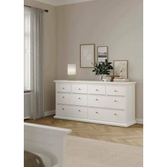 Dmora C&oacute;moda Dmora De Ocho Cajones, Color Blanco, 183,4 X 86,88 X 48,5 Cm, Con Embalaje Reforzado