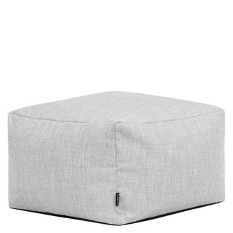 Icon Brand Pouf reposapi&eacute;s cuadrado de interior y exterior en tejido gris