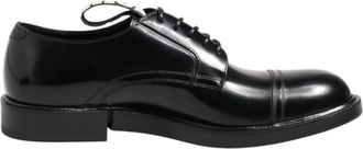 Dolce & Gabbana Zwarte Leren Dress Lace Up Heren Formele Schoenen