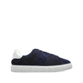 Versace Sneakers, male, Blue, Size: 12 US Suede Greca Sneakers