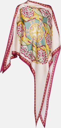 La DoubleJ Florette Plac&eacute;e asymmetric silk twill top