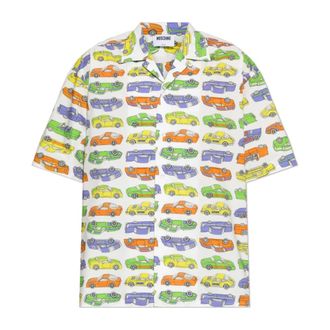 Moschino Shirt met print - Heren - Korte mouwen Overhemden - Veelkleurig - S - Katoen - Overhemden