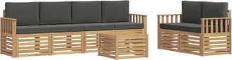 vidaXL Conjunto De Sof&aacute;s De Exterior 7 Uds. Blanco Y Antracita Vidaxl