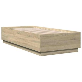 Berkfield Home Modern Bed Frame without Mattress Sonoma Oak 100x200 cm in Light Brown