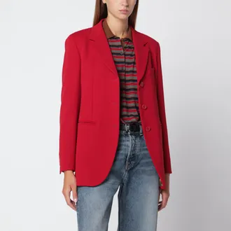 Max Mara Blazer rosso in cady di lana