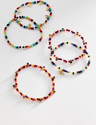 BaubleBar Indya Evil Eye Layered Bracelets, Set of 5