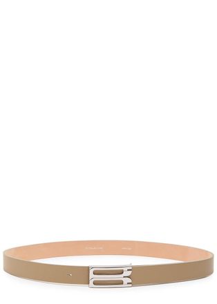 Victoria Beckham Dorian Leather Belt - Natural - 100 (UK18 / Xxl)
