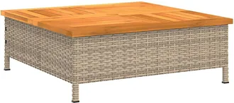 vidaXL Cubierta Para Base Sombrilla Rat&aacute;n Pe Acacia Beige 70x70x25 Cm Vidaxl