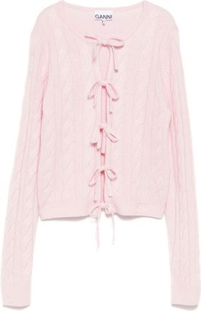 Ganni lace-up fastening cardigan - Pink