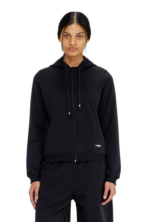 Diesel Hoodie in peached cotton blend - Tops - Woman - Black
