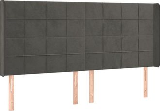 vidaXL Cabecero Con Led De Terciopelo Gris Oscuro 203x16x118/128 Cm Vidaxl