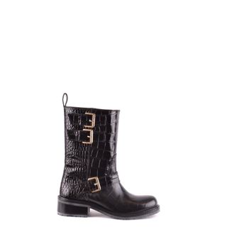 Dsquared2 High Boots, female, Black, Size: 6 US Sophisticated Crocodile Patterned High Boots