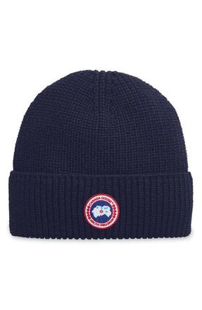 Canada Goose Arctic Disc Ribbed Toque Beanie in Navy Heather at Nordstrom