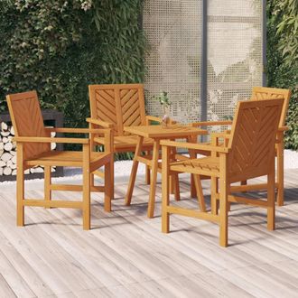 vidaXL Vidaxl - Sillas De Comedor Para Jard&iacute;n 4 Uds Madera Maciza Acacia