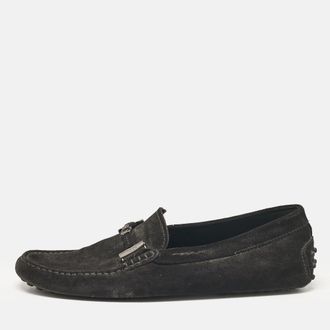 Tod's Tods Black Suede Slip On Driver Loafers