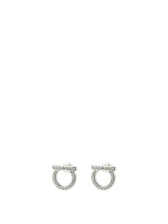Ferragamo Gancini Crystals Jewels Silver