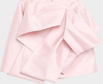Dice Kayek Draped Silk Bow Mini Skirt