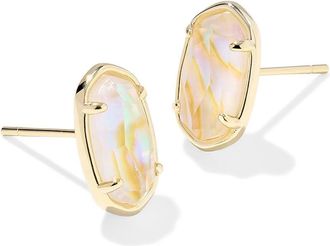 Kendra Scott Grayson Stone Stud Womens Earrings Earring Gold Iridescent Abalone