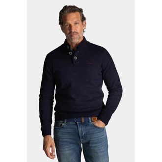 New Zealand Auckland trui met ingebreid patroon donkerblauw