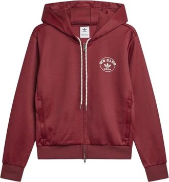adidas Track Hoodie - Heren - Sportshirts - Rood - L - Katoen - Fitness