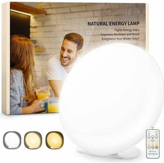 Hoopzi Light Therapy Lamp sdd Lamp 10000 Lux with 3 Color Modes, 5 Brightness Levels, Portable Light Therapy Lamp with Remote Control and 4 Timer Settings