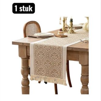 OEM 1 Pieza, Camino De Mesa Rojo Impermeable Con Motivo Navide&ntilde;o, Decoraci&oacute;n De Mesa Larga De 350x35 Cm Para Fiestas, Aspecto De Lino Y Algod&oacute;n