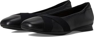 Clarks Jazmynn Gem Womens Dress Flat Shoes Black Leather : 8.5 B - Medium, Suede