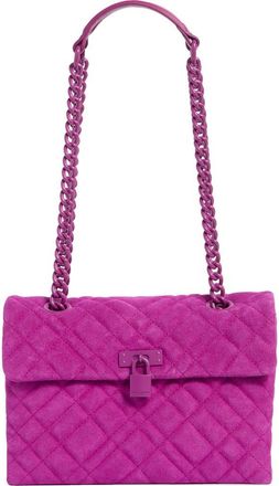 Kurt Geiger Brixton Lock Shoulder Bag in Pink Velvet at Nordstrom Rack