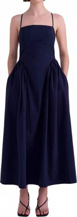 Pistola Denim Sadee Open Back Dress In Navy Ship
