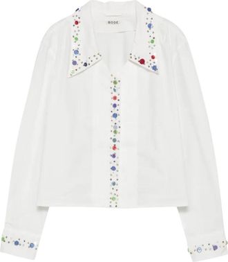 Bode Button Jar Blouse - Dames - Blouses - Wit - M - Overhemden
