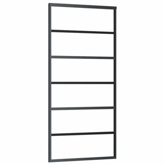 Berkfield Home Sliding Door ESG Glass & Aluminium 90x205 cm Black