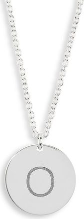 Meshmerise Initial Disc Pendant Necklace in White-O at Nordstrom Rack