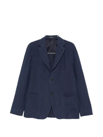 Emporio Armani linnen jack met enkele rij knopen