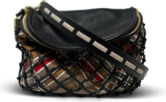 Kempton & Co. Knotted Leather Mini Windbourne Crossbody Bag In Black Multi