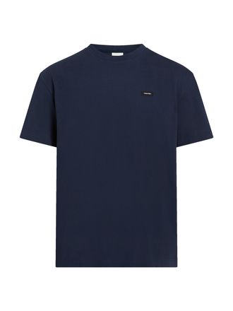 Calvin Klein T-Shirt CALVIN KLEIN COTTON COMFORT FIT T-SHIRT, Herren, Gr. XXL, blau (schwarz sapphire), Single Jersey, Obermaterial: 100% Baumwolle, comfort fit, R