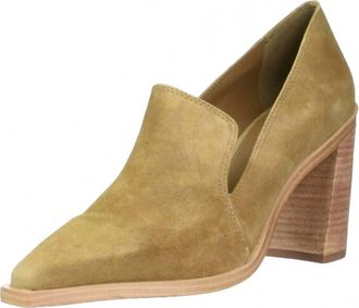 Vince Camuto Womens Wevenly Stacked Heel Pump In Sandy Brown