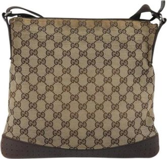 Gucci Vintage, unisex, Beige, ONE Size, Leer, Pre-owned Cross Body Bag