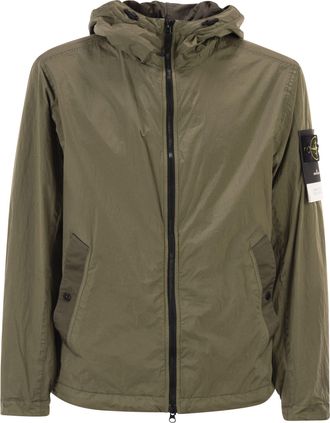 Stone Island Water Repellent And Windproof Jacket With Hood