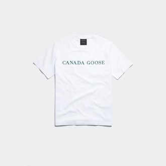 Canada Goose Vantage Embroidered T-Shirt (Men, Optic White/Glade Green, XS)