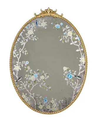 Two's Company Flora & Fauna Oval Wall Mirror