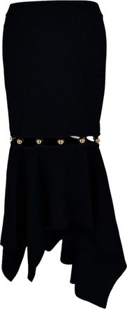 Alexander Wang Knitted Midi Skirt in Black Viscose