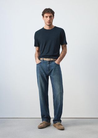 Mango Maglietta lino slim-fit navy - Uomo - XXL - MANGO MAN