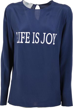 Alberta Ferretti Long-Sleeved Blouse With Keyhole Closure And Graphic Print