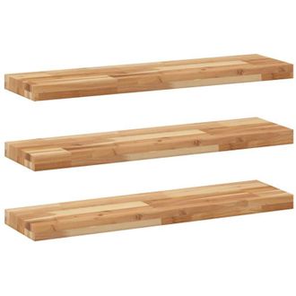 vidaXL Estantes Flotantes 3 Uds Madera Acacia Acabado Aceite 80x20x4cm Vidaxl