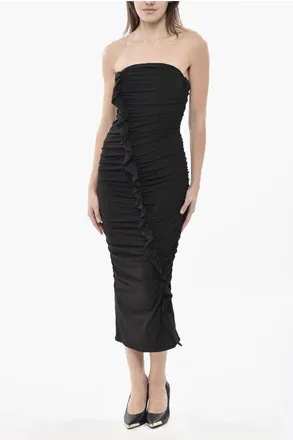 The Attico Strapless Draped Sheath Dress size 40
