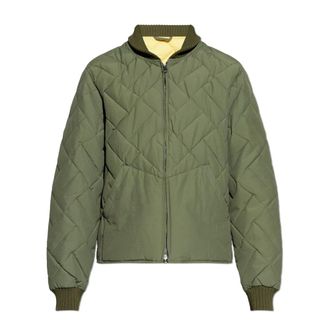 Kenzo Winter Jackets, male, Green, Size: S Weave Quilted Jacket