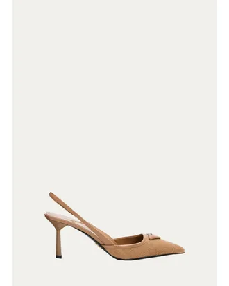 Prada 75mm Cashmere Slingback Pumps