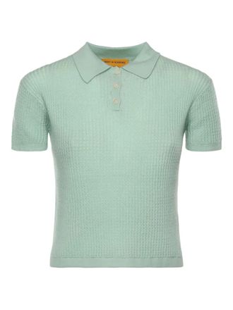 Guest In Residence Shrunken textured polo top - Green