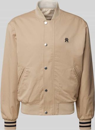 Tommy Hilfiger Bomberjacke mit gerippten Abschlüssen in Beige, Größe XL