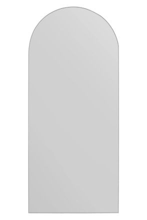 MirrorOutlet The Arcus - Frameless Arched Leaner/Wall Mirror 63 X 27 (160CM X 70CM) in Silver | Size: 1 Pack